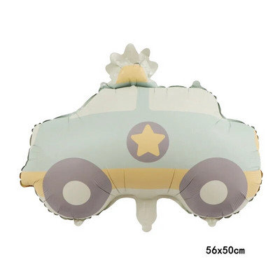 1 τεμ. Χαριτωμένο ματ μπαλόνι Rainbow Police Car Airplane Bear Γενέθλια Μπαλόνι Πάρτι Σκηνή Διακόσμηση Αλουμινένιο μπαλόνι