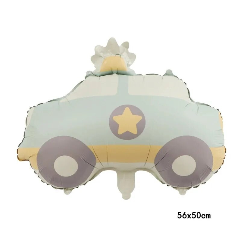 1 τεμ. Χαριτωμένο ματ μπαλόνι Rainbow Police Car Airplane Bear Γενέθλια Μπαλόνι Πάρτι Σκηνή Διακόσμηση Αλουμινένιο μπαλόνι