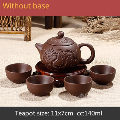 1 puodas ir 4 puodeliai be pagrindo Yixing purpurinio smėlio arbatos rinkinys Kelioninis nešiojamas arbatos kostiumėlis Kinijos arbatos ceremonijos reikmenys Productos Chinos