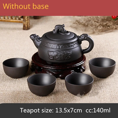 1 puodas ir 4 puodeliai be pagrindo Yixing purpurinio smėlio arbatos rinkinys Kelioninis nešiojamas arbatos kostiumėlis Kinijos arbatos ceremonijos reikmenys Productos Chinos