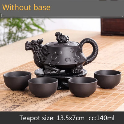 1 puodas ir 4 puodeliai be pagrindo Yixing purpurinio smėlio arbatos rinkinys Kelioninis nešiojamas arbatos kostiumėlis Kinijos arbatos ceremonijos reikmenys Productos Chinos