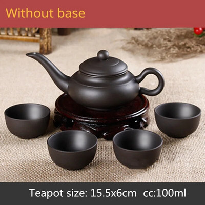 1 puodas ir 4 puodeliai be pagrindo Yixing purpurinio smėlio arbatos rinkinys Kelioninis nešiojamas arbatos kostiumėlis Kinijos arbatos ceremonijos reikmenys Productos Chinos