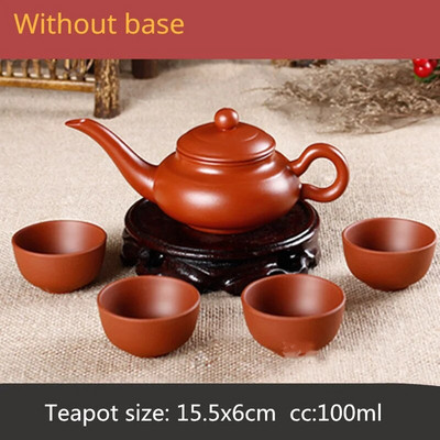 1 puodas ir 4 puodeliai be pagrindo Yixing purpurinio smėlio arbatos rinkinys Kelioninis nešiojamas arbatos kostiumėlis Kinijos arbatos ceremonijos reikmenys Productos Chinos