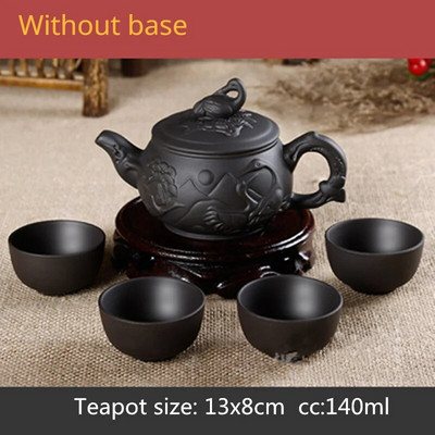1 puodas ir 4 puodeliai be pagrindo Yixing purpurinio smėlio arbatos rinkinys Kelioninis nešiojamas arbatos kostiumėlis Kinijos arbatos ceremonijos reikmenys Productos Chinos