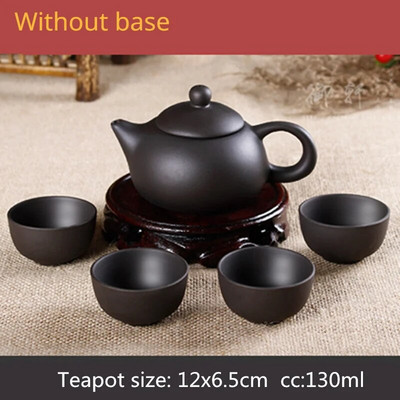1 puodas ir 4 puodeliai be pagrindo Yixing purpurinio smėlio arbatos rinkinys Kelioninis nešiojamas arbatos kostiumėlis Kinijos arbatos ceremonijos reikmenys Productos Chinos
