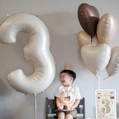 40 inch crem caramel culoare macaron număr balon 0 1 2 3 4 5 6 7 8 9 numere baloane baby shower petrecere aniversare nunta decor