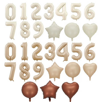 40 ιντσών κρέμα καραμέλας χρώματος Macaron Αριθμός μπαλόνι 0 1 2 3 4 5 6 7 8 9 Number Ballons Baby Shower Γενέθλια Διακόσμηση γάμου