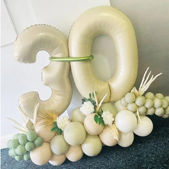 40 ιντσών κρέμα καραμέλας χρώματος Macaron Αριθμός μπαλόνι 0 1 2 3 4 5 6 7 8 9 Number Ballons Baby Shower Γενέθλια Διακόσμηση γάμου