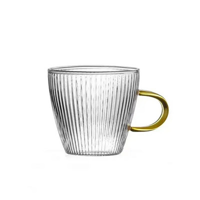 Üveg teáscsészék kis csészék Főoldal Üveg teás készlet Kávéscsésze készlet Tea Víz csésze Csészealj Steak Juice Vödör Asztali dekor teáscsésze