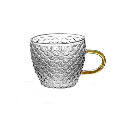 Üveg teáscsészék kis csészék Főoldal Üveg teás készlet Kávéscsésze készlet Tea Víz csésze Csészealj Steak Juice Vödör Asztali dekor teáscsésze