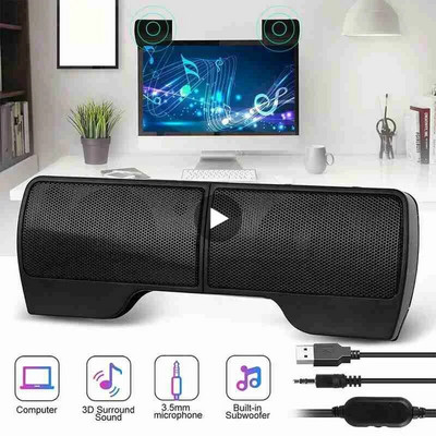 USB Speaker PC Sound Box Music For Computer Laptop Stereo Subwoofer Bass Acoustic Hifi Audio Home Theater Soundbar System Bocina