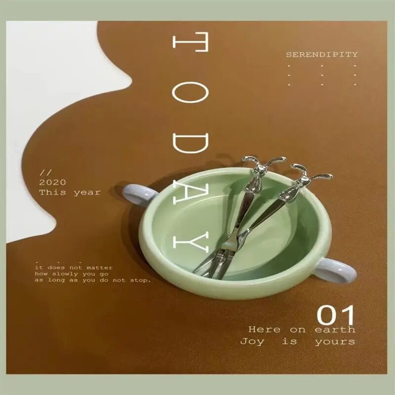 Ogledalo za poliranje Voće Vilica Zečji uzorak Štapić za miješanje Kuhinjski dodaci Spriječite ogrebotine Žlica za sladoled Posuđe