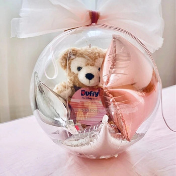 Μπουκέτο δώρου 3/5 τεμ. 30 ιντσών διαφανές Bobo Ballons Fillable Balloon Snack Bouquet για Γαμήλιες Διακοσμήσεις Γάμου Κουτί δώρου DIY Clear Balloon