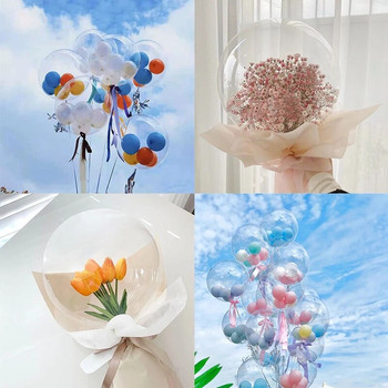 Μπουκέτο δώρου 3/5 τεμ. 30 ιντσών διαφανές Bobo Ballons Fillable Balloon Snack Bouquet για Γαμήλιες Διακοσμήσεις Γάμου Κουτί δώρου DIY Clear Balloon