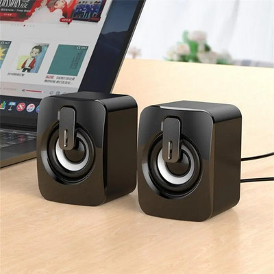 Computer Speakers Sound Box For PC HIFI Stereo Microphone USB Wired with LED Light For Desktop Computer