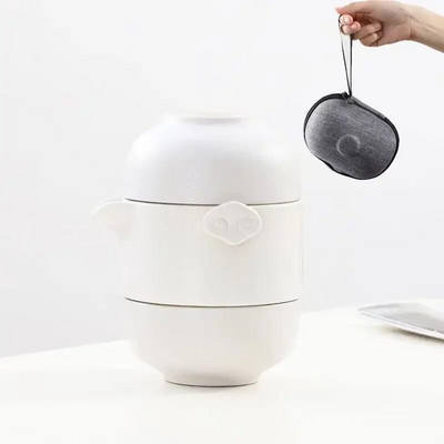 Creative Color Glaze Travel Tea Set 1 чайник 1 чаена чаша Teeware Teware Китайски сервизи за чай Чаши и чаши Gaiwan Керамика и керамика