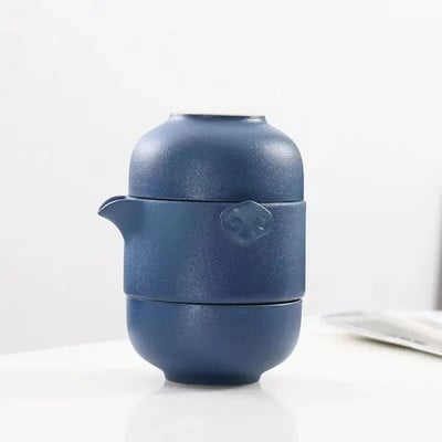 Creative Color Glaze Travel Tea Set 1 чайник 1 чаена чаша Teeware Teware Китайски сервизи за чай Чаши и чаши Gaiwan Керамика и керамика
