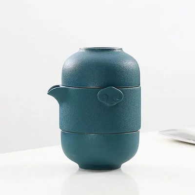 Creative Color Glaze Travel Tea Set 1 чайник 1 чаена чаша Teeware Teware Китайски сервизи за чай Чаши и чаши Gaiwan Керамика и керамика