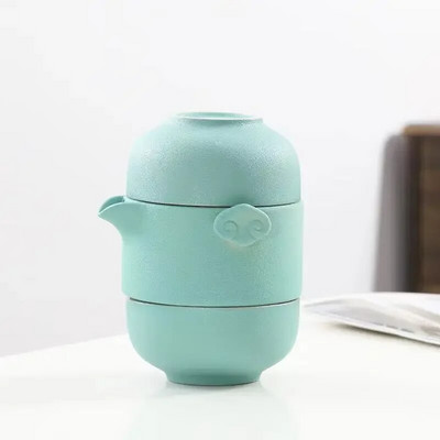 Creative Color Glaze Travel Tea Set 1 чайник 1 чаена чаша Teeware Teware Китайски сервизи за чай Чаши и чаши Gaiwan Керамика и керамика