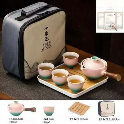 Kreativni poluautomatski set za čaj Rotirajući keramički kineski Panda aparat za čaj i infuzer Prijenosni sve u jednom Kućni ured za putovanja