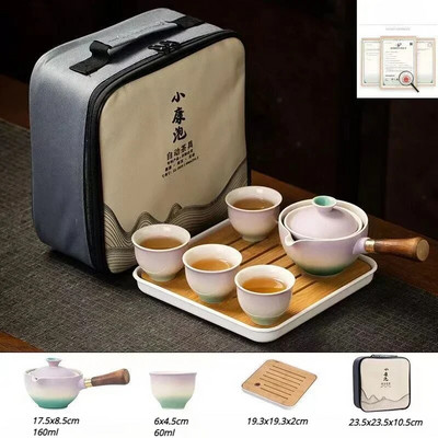 Kreativni poluautomatski set za čaj Rotirajući keramički kineski Panda aparat za čaj i infuzer Prijenosni sve u jednom Kućni ured za putovanja