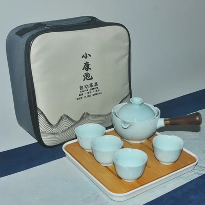 Kreativni poluautomatski set za čaj Rotirajući keramički kineski Panda aparat za čaj i infuzer Prijenosni sve u jednom Kućni ured za putovanja