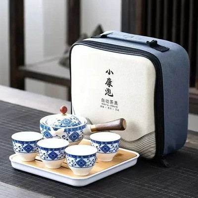 Kreativni poluautomatski set za čaj Rotirajući keramički kineski Panda aparat za čaj i infuzer Prijenosni sve u jednom Kućni ured za putovanja
