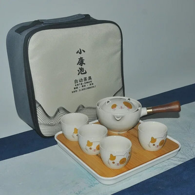 Kreativni poluautomatski set za čaj Rotirajući keramički kineski Panda aparat za čaj i infuzer Prijenosni sve u jednom Kućni ured za putovanja