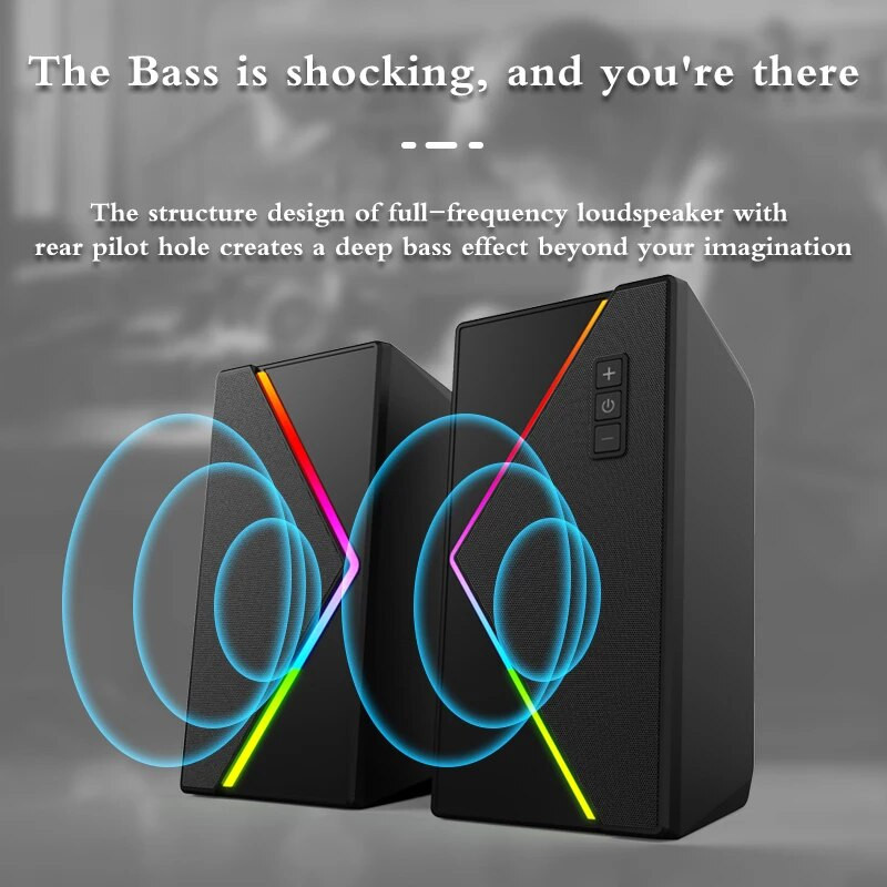 Iluminare orbitoare RGB Difuzor Bluetooth USB Multimedia Stereo Surround Subwoofer Difuzor de joc pentru computer desktop de înaltă calitate