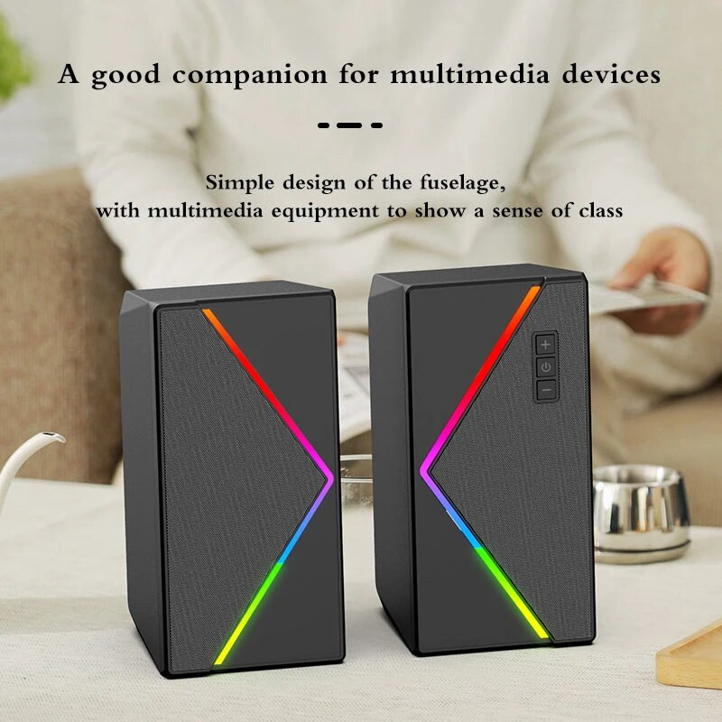 Iluminare orbitoare RGB Difuzor Bluetooth USB Multimedia Stereo Surround Subwoofer Difuzor de joc pentru computer desktop de înaltă calitate