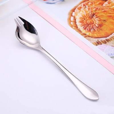 Kreatív rozsdamentes acél gyümölcssaláta villa kanál színes fagylaltos desszert kanál Többfunkciós étkészlet konyhai kiegészítők