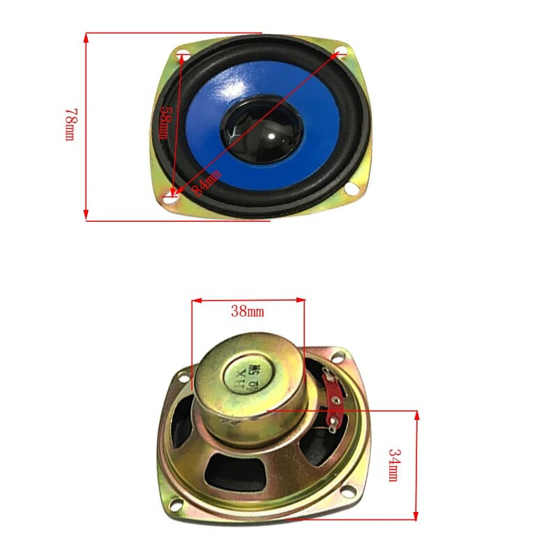 3 inčni prijenosni zvučnik punog raspona 5W 4Ohm Antimagnetski mini plavi zvučnik TV PC Računalni audio DIY 2Pcs