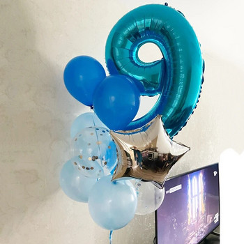 12 τμχ Μπαλόνια γενεθλίων για αγόρια Μπλε λατέξ Κομφετί Αριθμός Μπαλόνια Διακόσμηση πάρτι γενεθλίων Παιδιά 1 2 3 4 5 6 7 8 9 10 χρονών