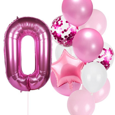 12db Fiú születésnapi lufi kék latex konfetti szám lufi születésnapi buli dekoráció gyerekeknek 1 2 3 4 5 6 7 8 9 10 évesek