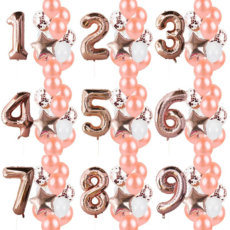 12db Fiú születésnapi lufi kék latex konfetti szám lufi születésnapi buli dekoráció gyerekeknek 1 2 3 4 5 6 7 8 9 10 évesek