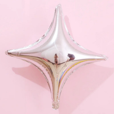 10 buc. Baloane din folie de aluminiu cu stea cu 4 colțuri de 10/18 inci
