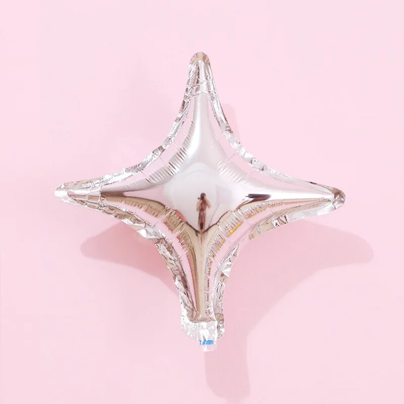 10 buc. Baloane din folie de aluminiu cu stea cu 4 colțuri de 10/18 inci