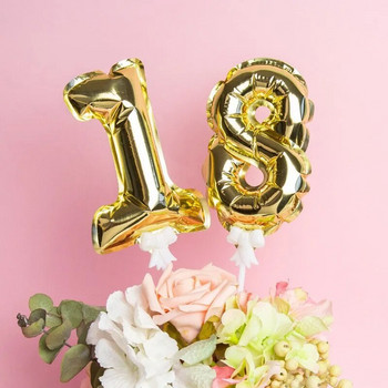 1 бр. 5 инча златно фолио номер балон торта топер сватбен декор парти детски рожден ден годишнина знамена за торта консумативи