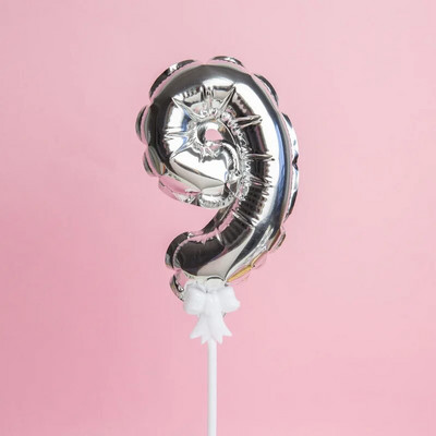 1 vnt. 5 colių auksinės folijos numerio baliono torto dangtelis Vestuvių dekoravimo vakarėliui vaikų gimtadienio jubiliejaus torto vėliavėlių reikmenys