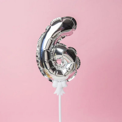 1 vnt. 5 colių auksinės folijos numerio baliono torto dangtelis Vestuvių dekoravimo vakarėliui vaikų gimtadienio jubiliejaus torto vėliavėlių reikmenys