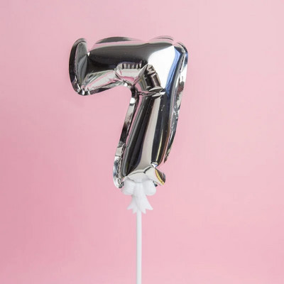 1 vnt. 5 colių auksinės folijos numerio baliono torto dangtelis Vestuvių dekoravimo vakarėliui vaikų gimtadienio jubiliejaus torto vėliavėlių reikmenys