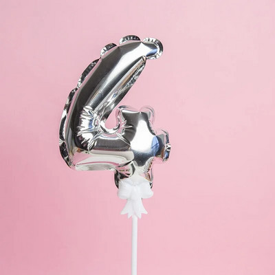 1 vnt. 5 colių auksinės folijos numerio baliono torto dangtelis Vestuvių dekoravimo vakarėliui vaikų gimtadienio jubiliejaus torto vėliavėlių reikmenys