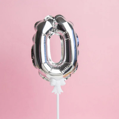 1 vnt. 5 colių auksinės folijos numerio baliono torto dangtelis Vestuvių dekoravimo vakarėliui vaikų gimtadienio jubiliejaus torto vėliavėlių reikmenys