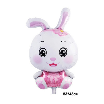 Карикатура Зайче Животно Алуминиево фолио Балон Великденско зайче от джунглата Животни Балони Детски Baby Shower Сватба Рожден Ден Декорация