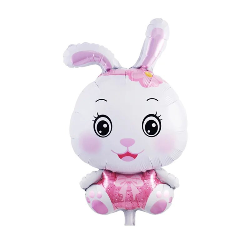 Карикатура Зайче Животно Алуминиево фолио Балон Великденско зайче от джунглата Животни Балони Детски Baby Shower Сватба Рожден Ден Декорация