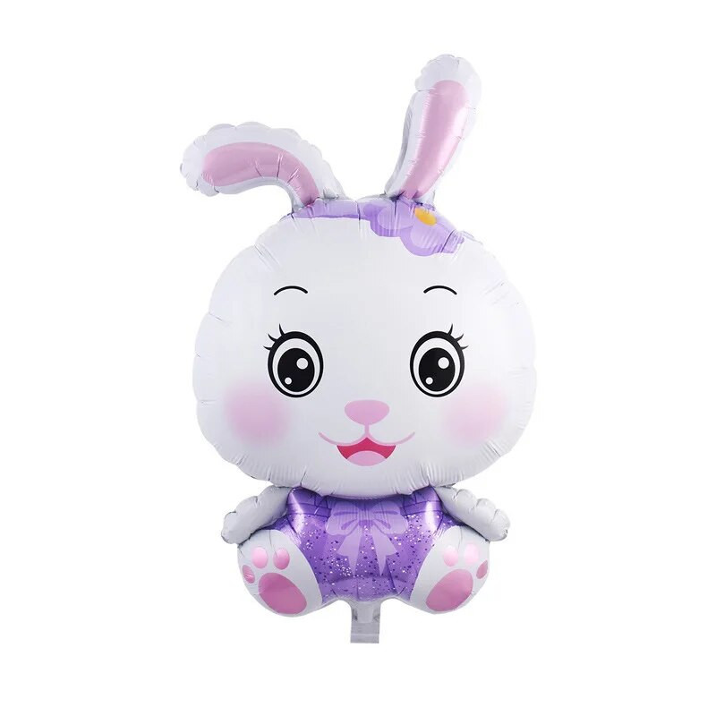 Карикатура Зайче Животно Алуминиево фолио Балон Великденско зайче от джунглата Животни Балони Детски Baby Shower Сватба Рожден Ден Декорация