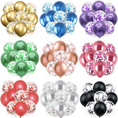 10 ΤΕΜ. Χρυσό Ασημί Μεταλλικό Λατέξ Μπαλόνια Κομφετί Baby Shower Γάμος Πρωτοχρονιάτικα Διακοσμητικά για πάρτι γενεθλίων Matte Globos