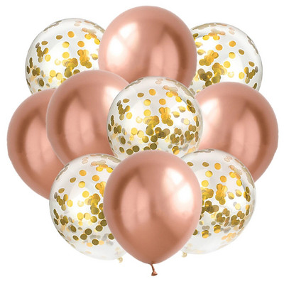 10 ΤΕΜ. Χρυσό Ασημί Μεταλλικό Λατέξ Μπαλόνια Κομφετί Baby Shower Γάμος Πρωτοχρονιάτικα Διακοσμητικά για πάρτι γενεθλίων Matte Globos