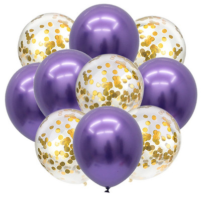 10 ΤΕΜ. Χρυσό Ασημί Μεταλλικό Λατέξ Μπαλόνια Κομφετί Baby Shower Γάμος Πρωτοχρονιάτικα Διακοσμητικά για πάρτι γενεθλίων Matte Globos