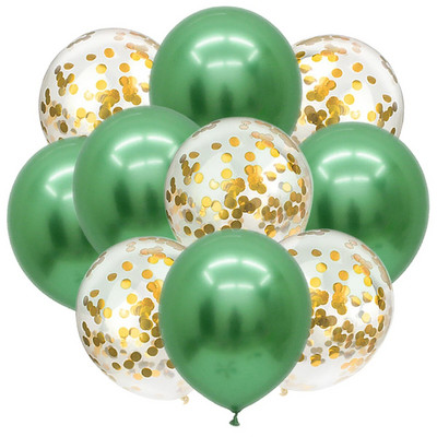 10 ΤΕΜ. Χρυσό Ασημί Μεταλλικό Λατέξ Μπαλόνια Κομφετί Baby Shower Γάμος Πρωτοχρονιάτικα Διακοσμητικά για πάρτι γενεθλίων Matte Globos